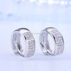 2 PCS Women S925 Silver Platinum Diamond Hoop Earrings Valentines Day Gift