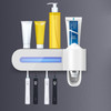 Smart Toothbrush Sterilizer UV Sterilization Electric Wall-mounted Toothbrushing Cup Rack(White)