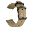 Washable Nylon Canvas Watchband, Band Width:20mm(Khaki with Black Ring Buckle)