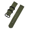 Washable Nylon Canvas Watchband, Band Width:20mm(Army Green with Black Ring Buckle )