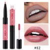 QIC Q910 2 in 1 Lip Glaze + Lipliner Makeup Double Head Long Lasting Cosmetics Lip Rouge(12)