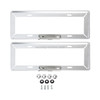 2 PCS Simple and Beautiful Car License Plate Frame Holder Universal License Plate Holder Car Accessories(Silver)