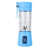 USB Rechargeable Electric Automatic Vegetable Fruit Citrus Orange Juice Maker Cup Mixer Bottle (380ML)(6 Blades Blue)