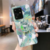For Galaxy S20 Ultra Colorful Laser Flower Series IMD TPU Mobile Phone Case With Folding Stand(Banana Leaf KB1)