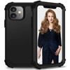 For iPhone 11  PC+ Silicone Three-piece Anti-drop Mobile Phone Protective Bback Cover(Black)
