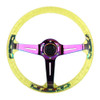 Car Universal Colorful Metal Crystal Anti-skid Steering Wheel Cover, Adaptation Steering Wheel Diameter: 38cm (Yellow)