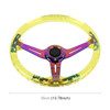 Car Universal Colorful Metal Crystal Anti-skid Steering Wheel Cover, Adaptation Steering Wheel Diameter: 38cm (Yellow)