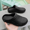 Spring Summer Casual Men Holes Shoes Light Breathable Outdoor Beach Sandals Slippers, Size: 42(Black)