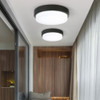 QSXDD-FSCB IP54 Waterproof Ceiling Lamp Dust-Proof Garden Corridor Wall Light Balcony Bathroom Ceiling Light, Power source: 18W White+Black(Warm White)