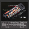 CY-0028 12 PCS/Set Auto Repair Tool Ratchet Quick Socket Wrench Hardware Box Combination, Model: 3/8 Middle Fly