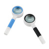 3 PCS Hand-Held Reading Magnifier Glass Lens Anti-Skid Handle Old Man Reading Repair Identification Magnifying Glass, Specification: 37mm 16 Times (Blue White)