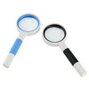 3 PCS Hand-Held Reading Magnifier Glass Lens Anti-Skid Handle Old Man Reading Repair Identification Magnifying Glass, Specification: 50mm 7 Times (Black White)