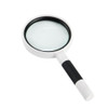 3 PCS Hand-Held Reading Magnifier Glass Lens Anti-Skid Handle Old Man Reading Repair Identification Magnifying Glass, Specification: 65mm 6 Times (Black White)