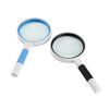 3 PCS Hand-Held Reading Magnifier Glass Lens Anti-Skid Handle Old Man Reading Repair Identification Magnifying Glass, Specification: 85mm 10 Times (Black White)