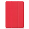 For Xiaomi Pad 5 Custer Pattern Pure Color TPU Smart Tablet Holster with Sleep Function & 3-Fold Holder & Pen Slot(Red)