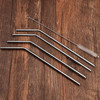 Reusable Stainless Steel Drinking Straw Cleaner Brush Set Kit