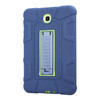 For Samsung Galaxy Tab A 8.0 2015 C5 Four Corners Shockproof Silicone + PC Protective Case with Holder(Navy Blue + Lemon Yellow)