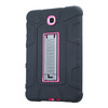 For Samsung Galaxy Tab A 8.0 2015 C5 Four Corners Shockproof Silicone + PC Protective Case with Holder(Black + Rose Red)