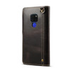 For Huawei Mate 20 Denior Oil Wax Cowhide Magnetic Button Horizontal Flip Leather Case with Card Slots & Wallet(Black)