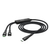 hoco U102 Super 100W 2 in 1 Charging Data Cable USB-C / Type-C to USB-C / Type-C + 8 Pin Cable, Cable Length: 1.5m(Black)