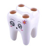 2 PCS Cartoon Teeth Shape 4 Holes Toothbrush Holder Stand Brush Rack Tooth Brush Shelf Shaving Razor Storage Holder
