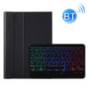 A0N5BS Ultra-thin Tri-color Backlight Detachable Lambskin Texture TPU Bluetooth Keyboard Leather Case with Holder For Xiaomi Pad 5 / 5 Pro(Black)