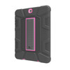 For Samsung Galaxy Tab S2 9.7 T810 C5 Four Corners Shockproof Silicone + PC Protective Case with Holder(Black + Rose Red)
