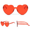 Heart Shape Rimless UV400 Sunglasses for Women(Dark Red)