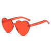 Heart Shape Rimless UV400 Sunglasses for Women(Dark Red)