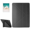 ENKAY for iPad Pro 10.5 inch Lambskin Texture + Silicone Bottom Case Horizontal Deformation Flip Leather Case with Three-folding Holder & Sleep Function(Black)