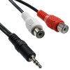 2 RCA Female to 3.5 MM Male Jack Audio Y Cable, Length: 20cm