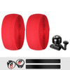 WEST BIKING YP1602782 Bicycle Bells With Supernouncing EVA Back Rubber Band Bell Combination Set(Red Tape + Black Bell)