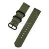 Washable Nylon Canvas Watchband, Band Width:24mm(Army Green with Black Ring Buckle )