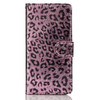 For iPhone 11  Leopard Flip Stand Mobile Phone Case with Lanyard Card Slot Photo Frame(Rose Gold)