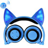 Foldable Wireless Bluetooth V4.2 Glowing Cat Ear Headphone Gaming Headset with LED Light & Mic, For iPhone, Galaxy, Huawei, Xiaomi, LG, HTC and Other Smart Phones(Blue)