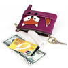 Ladies Sewing Thread Leather Fox Handbags Cute Mini Key Case(Purple)