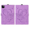 Love Butterfly Pattern Horizontal Flip Leather Case with Holder & Sleep / Wake-up Function For iPad Pro 12.9 (2020) (2021)(Purple)