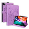 Love Butterfly Pattern Horizontal Flip Leather Case with Holder & Sleep / Wake-up Function For iPad Pro 12.9 (2020) (2021)(Purple)
