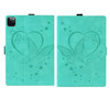 Love Butterfly Pattern Horizontal Flip Leather Case with Holder & Sleep / Wake-up Function For iPad Pro 12.9 (2020) (2021)(Green)