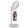 G3 Multifunctional Live Broadcast Foldable Desktop Integrated Fill Light Mobile Phone Bracket (White)