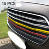 15 PCS Car Front Grille Plastic Decoration Strip Front Grill Grille Inserts Cover Strip Car Styling Accessories for Volkswagen and Ford Mondeo, Size: 11.9*1.6cm