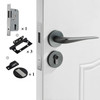 Magnetic Lock Mute Split Lock Solid Space Aluminum Indoor Door Lock, Style:58 High-end Package(Grey)