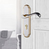 COBBE Indoor Bedroom Door Lock Bathroom Toilet Silent Door Handle Household Universal  Lock, Color:Brushed Gold
