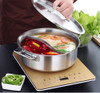 Stainless Steel Extra Thick Hot Pot Thickened Bottom Grid Pot(Diameter : 34cm)