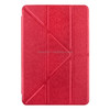 Transformers Style Silk Texture Horizontal Flip Solid Color Leather Case with Holder for iPad mini 4(Red)