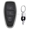 Electroplating TPU Single-shell Car Key Case with Key Ring for Ford FOCUS / KUGA / Mondeo / FIESTA (Silver)