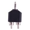 2 RCA Male to 3.5mm Male Jack Audio Y Adapter(Black)