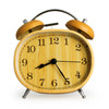 4.5 Inch Mute Wood Grain Retro Metal Alarm Clock(A)