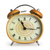 4.5 Inch Mute Wood Grain Retro Metal Alarm Clock(B)