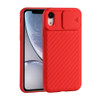 For iPhone XS Max Sliding Camera Cover Design Twill Anti-Slip TPU Case(Red)